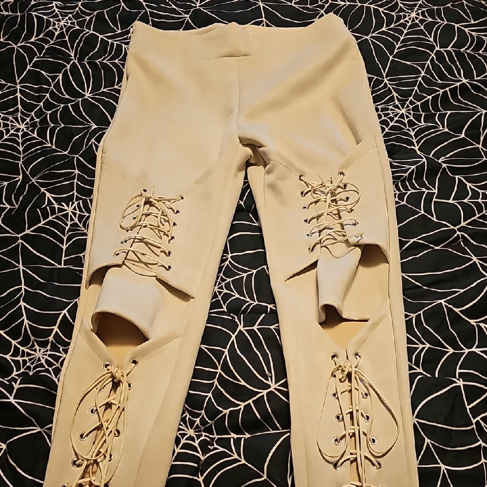 Unbranded, Faux-suede Straight Jacket Style Pants. L
